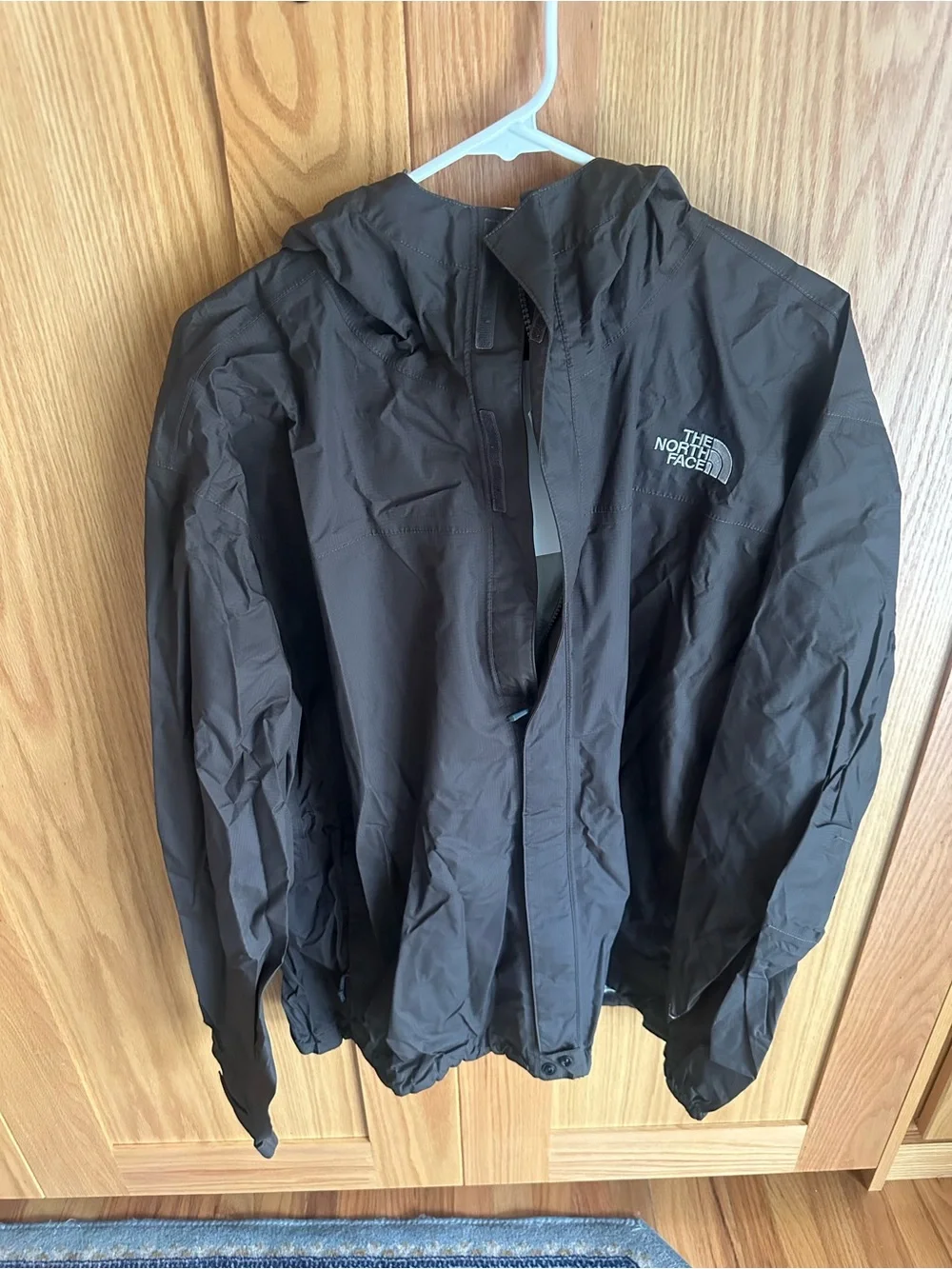 The North Face Men's Dark Brown Hooded Rain Jacket